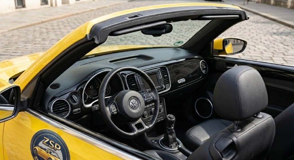 Cockpit und Innenraum des VW Beetle Cabrios